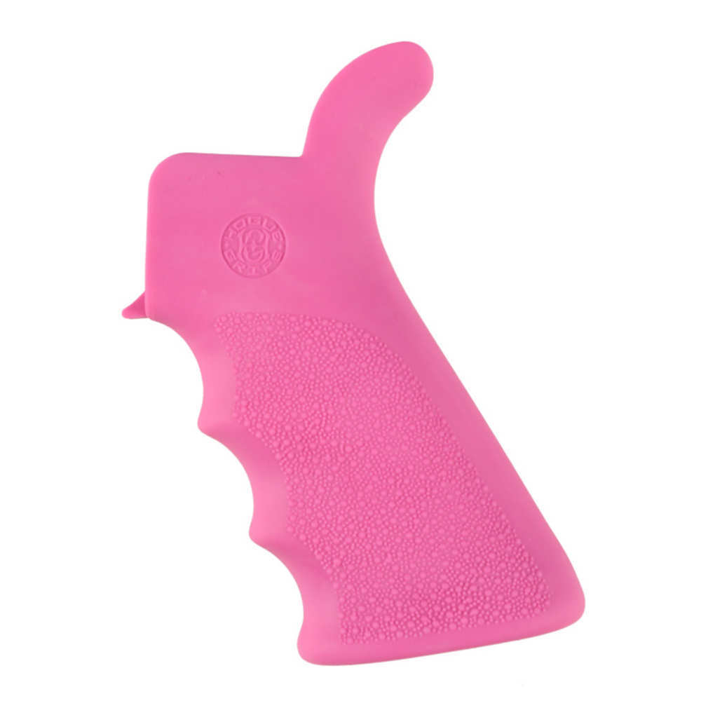 Grips Pads Stocks Hogue Grips 4.50" AR15/M16 MLD GRIP RBR BVRTL W/FG PINK